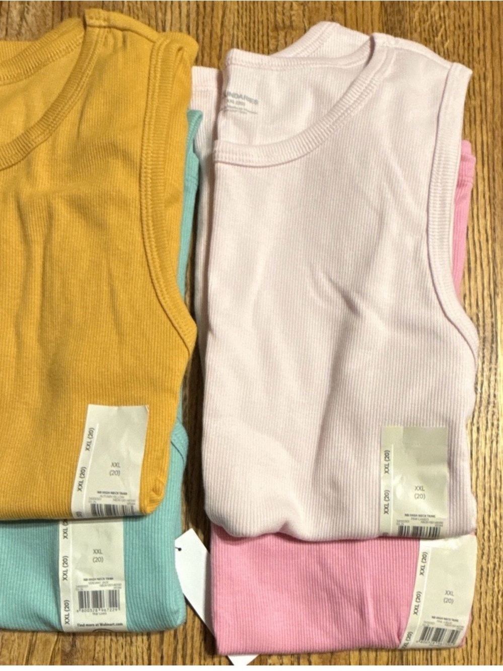 Women’s  Ribbed Tank Top Pack - Pastel autumn yellow, vibrant jade, pink cameo,